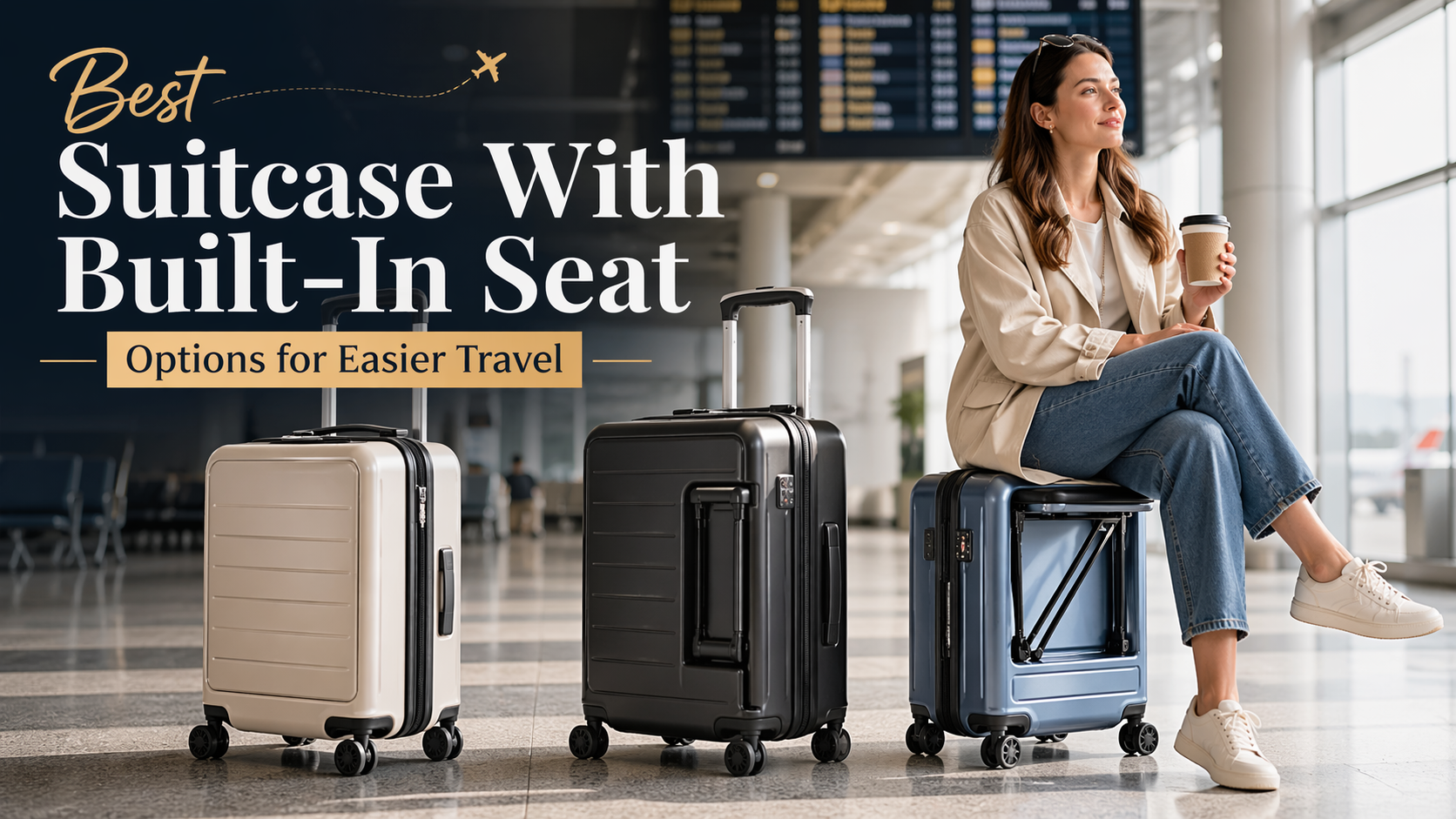 suitcase with built in seat