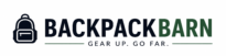 BackpackBarn logo featuring a backpack icon, bold brand name, and the tagline Gear Up. Go Far.