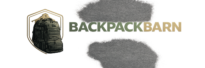 BackpackBarn logo with a backpack shield icon and green and gold brand lettering